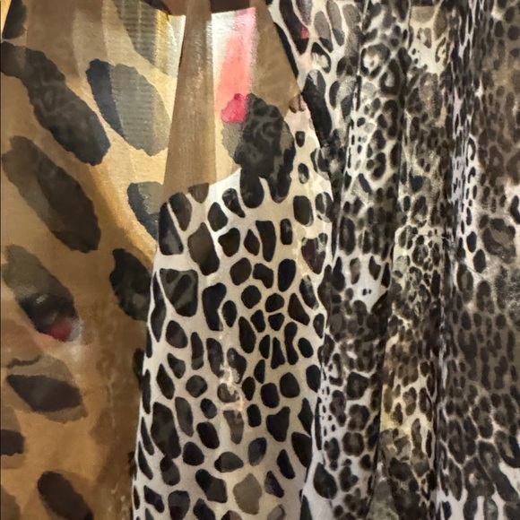 Goddess Wing mixed animal print Patterned Sheer Hi-Low Blouse - Picture 8 of 8